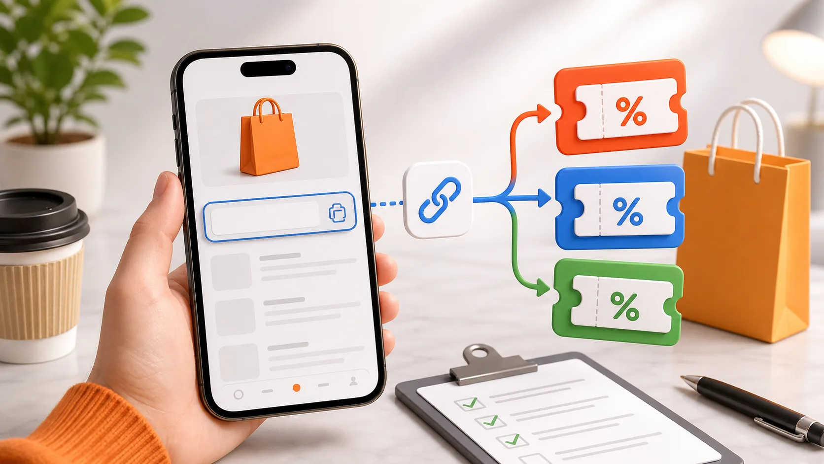 Dán link sản phẩm vào sansale.org trên điện thoại để tìm mã Shopee