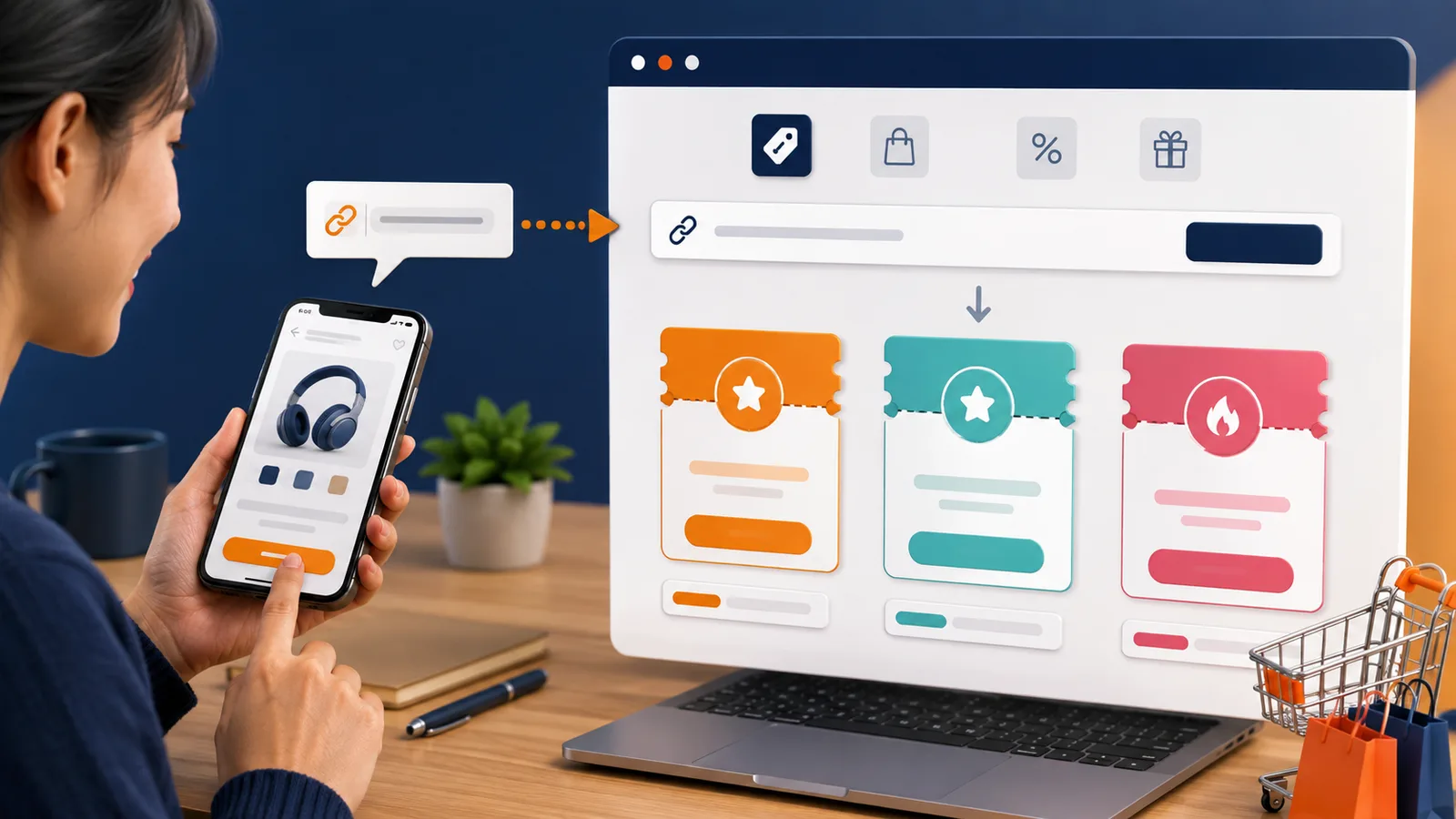 Minh họa dán link sản phẩm vào sansale.org để test mã trong mega sale Shopee