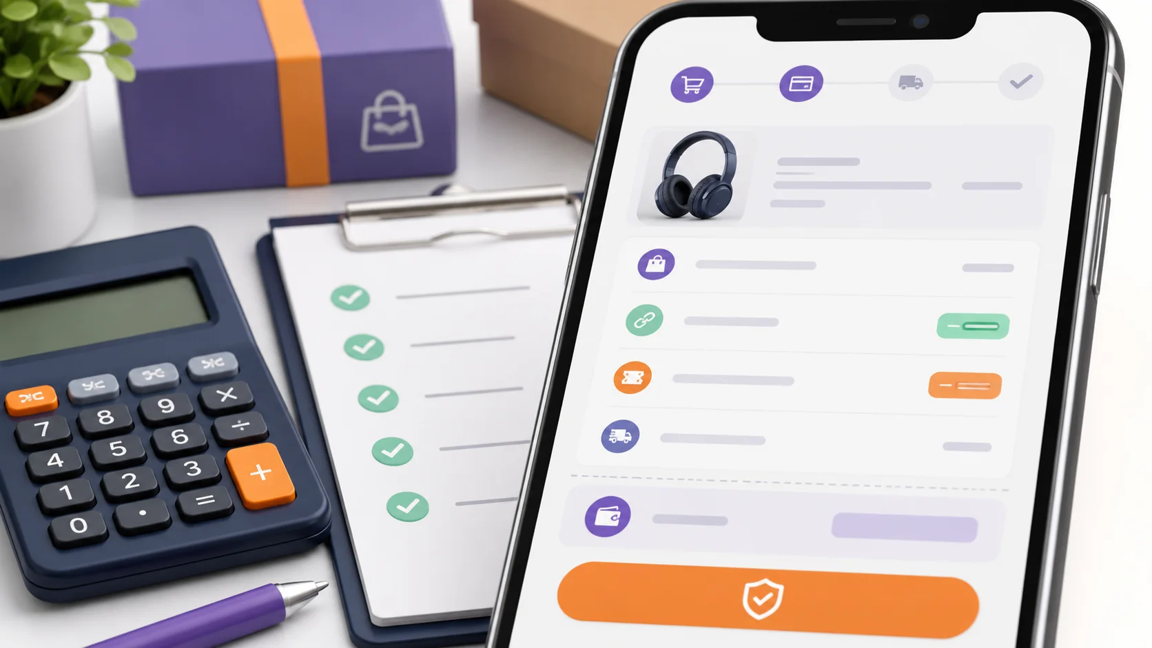 Minh họa kiểm tra ưu đãi qua link, voucher, phí vận chuyển và tổng tiền tại checkout Lazada